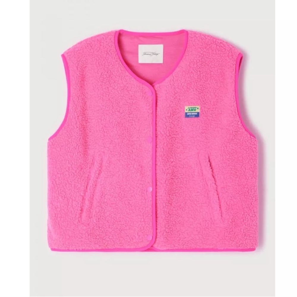 AMERICAN VINTAGE - pink sherpa vest NWOT